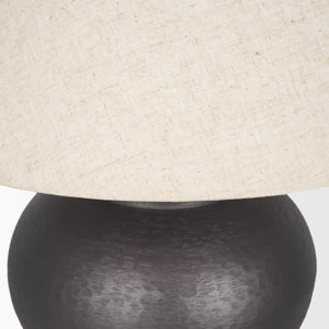 Salaah Black Brushed Metal w/ Beige Shade Table Lamp
