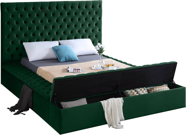 Randal Queen Bed In Green Velvet