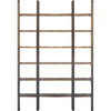 Taunton I 80L x  10.5W x 90H Brown Wood and Black Iron Six Shelving Unit