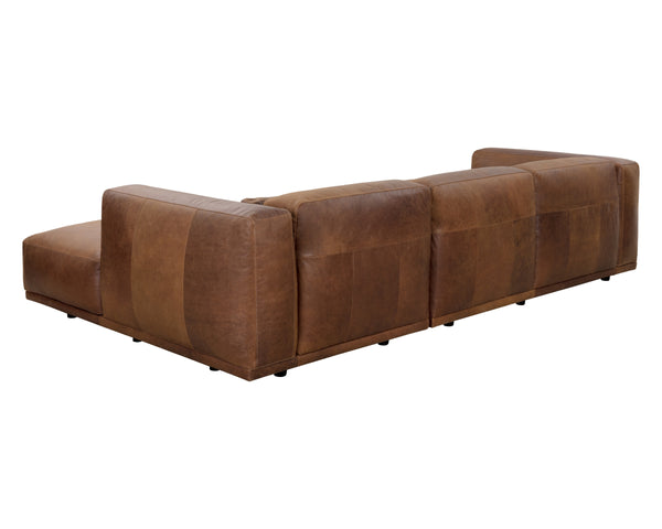 BEAU SOFA CHAISE - RAF - LUCIA TOBACCO LEATHER