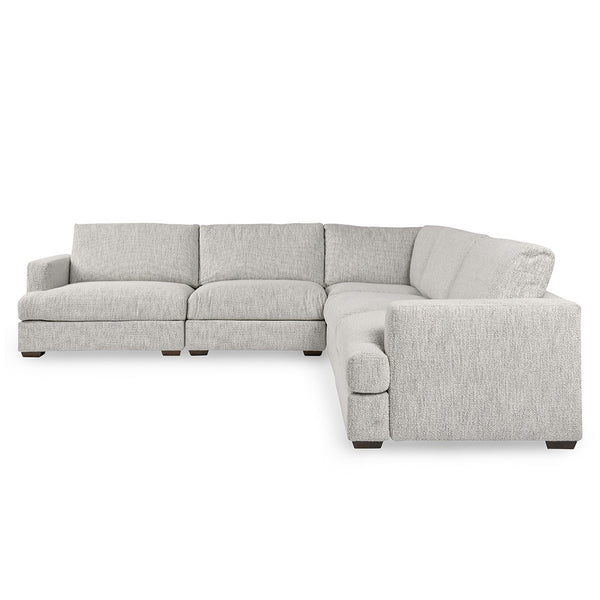 Ludwig Upholstered Sectional - Ivory with T-Cushion Design