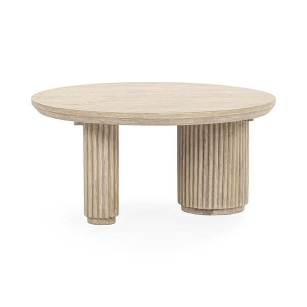 Vander Solid Wood Round Coffee Table with FSC Oak Veneer