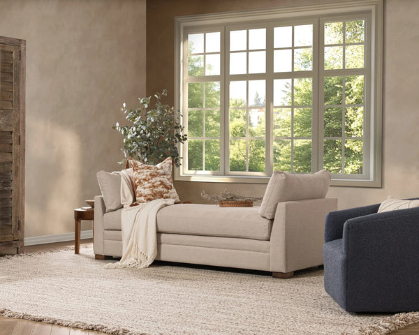 Audrey Backless Sofa with Feather-Down Cushions
