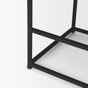 Taniel Textured Black Wood w/ Black Metal Counter Stool