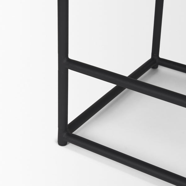 Taniel Textured Black Wood w/ Black Metal Counter Stool