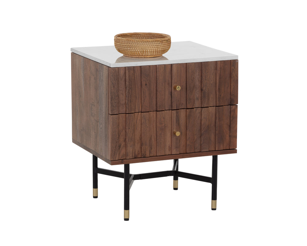 WELLINGTON NIGHTSTAND - WHITE MARBLE
