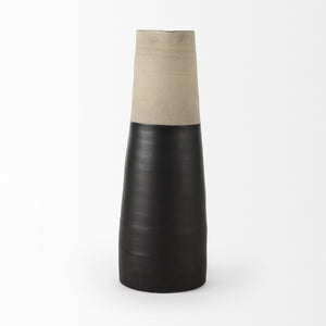 Garand Large 18.8H Two-Toned Black/Natural Ceramic Jug