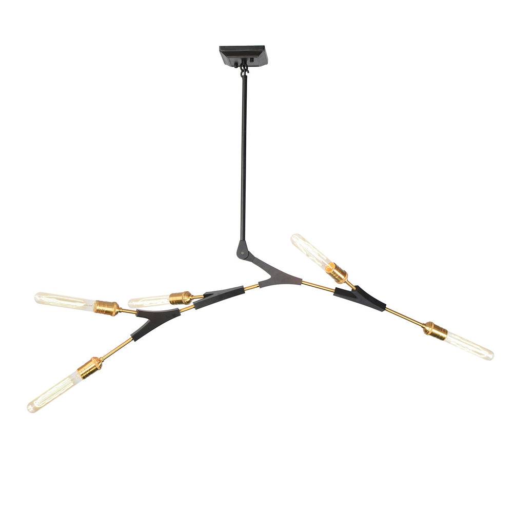 Filiali AC11535 Chandelier in Black & Harvest Brass