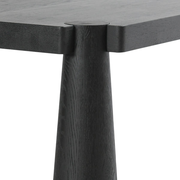 Atrop Solid Oak Dining Table - Ink Black Finish