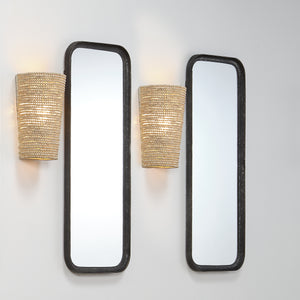 Capital Iron Rectangle Wall Mirror, Distressed Black
