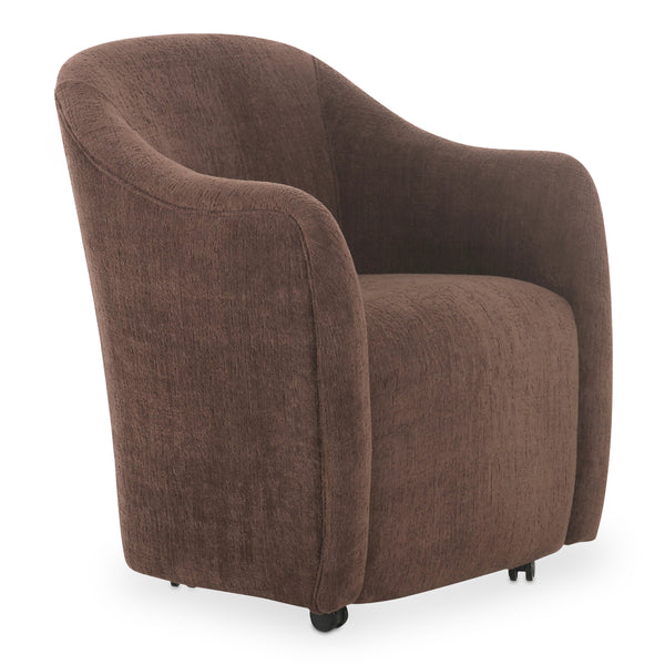 Moe's Drava Rolling Dining Chair Dark Brown