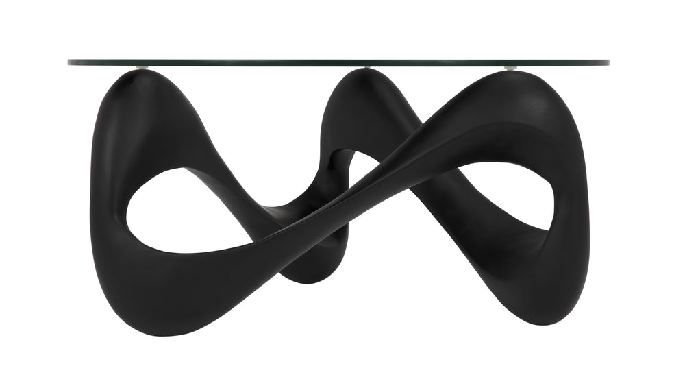 Orion Black Resin and Glass Coffee Table