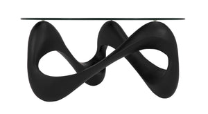 Orion Black Resin and Glass Coffee Table