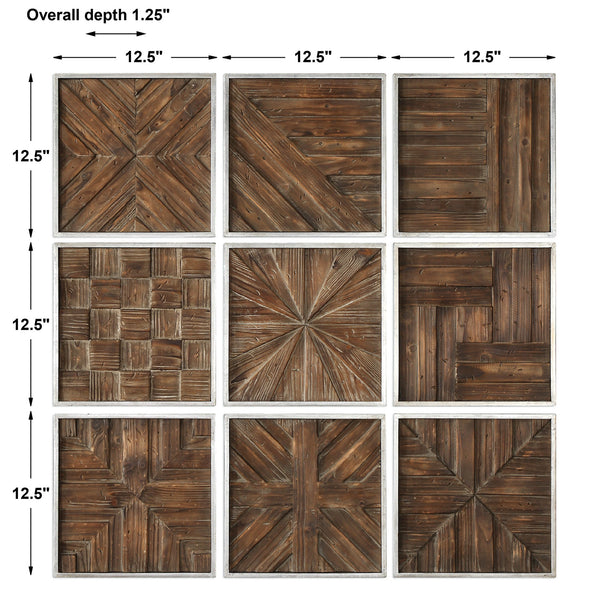 Bryndle Squares Wood Wall Decor S/9