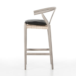 Muestra Stool W Cushion In Wht Grey In Bar