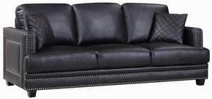 Ida Sofa In Black Faux Leather