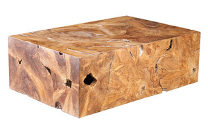 Teak Block Coffee Table, Rectangle