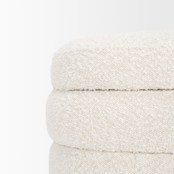 Elise Cream Boucle Upholstered Storage Ottoman