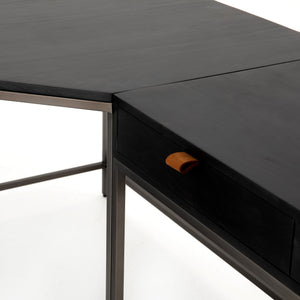 Trey Desk System With Filing Cabinet in Black Wash