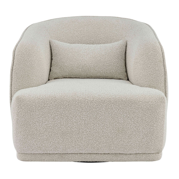 Steward Fabric Swivel Accent Chair In Boucle Beige