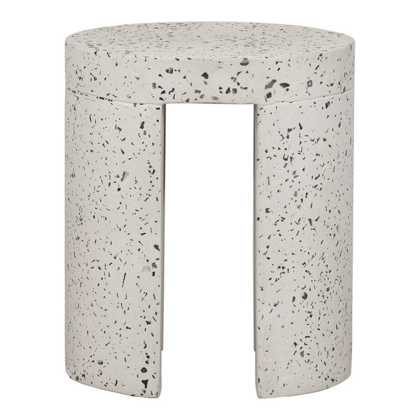 Moe's Lyon Outdoor Stool White Terrazzo