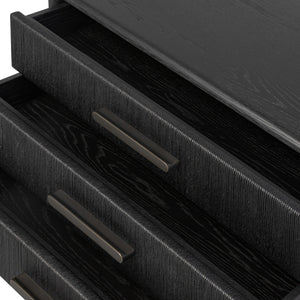 Rosenell Closed Nightstand - Black Oak Veneer