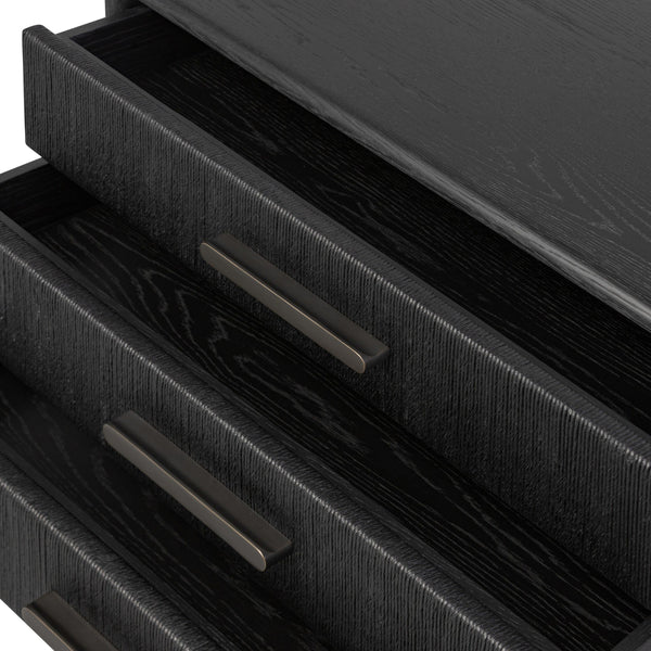 Rosenell Closed Nightstand - Black Oak Veneer