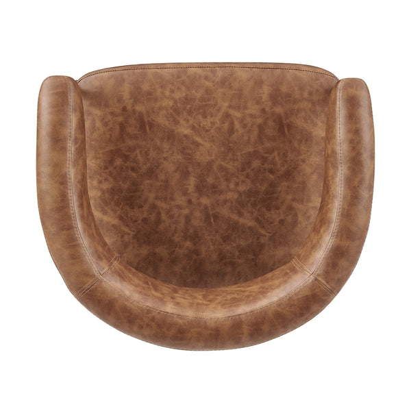 Kaiden KD Faux Leather Counter Stool, Antique Cigar Brown 