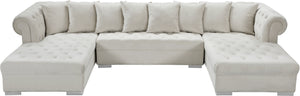 Holly 3pc. Sectional In Cream Velvet