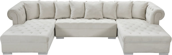 Holly 3pc. Sectional In Cream Velvet