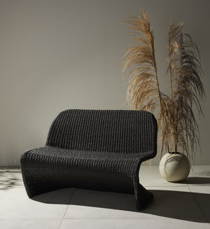 Portia Outdoor Dining Bench In 50" In Coal