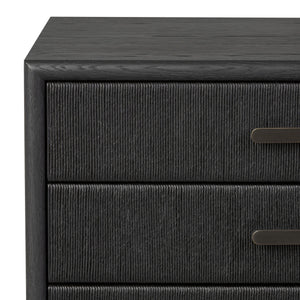 Rosenell Closed Nightstand - Black Oak Veneer