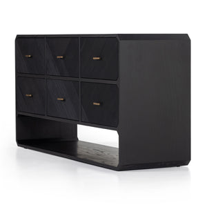 Caspian 6 Drawer Dresser In Black Ash
