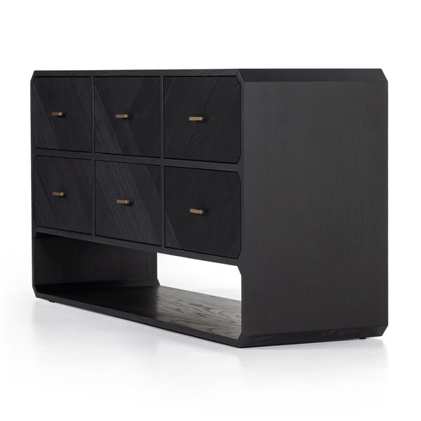 Caspian 6 Drawer Dresser In Black Ash