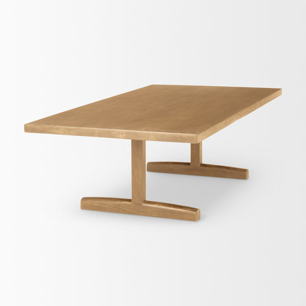 Viktor 55"L Light Brown Solid Wood Coffee Table