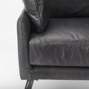 Cochrane 34.5L x 33.0W x 32.5H Black Leather Wrapped Chair