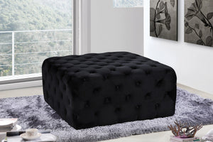 Laurie Ottoman/Bench In Black Velvet