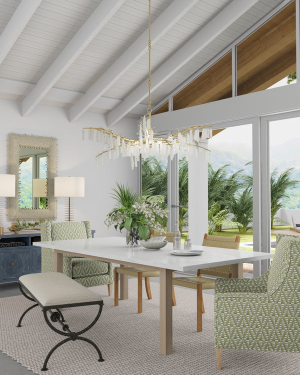 Forest Dawn Chandelier In Washed Lucerne Gold & Natural