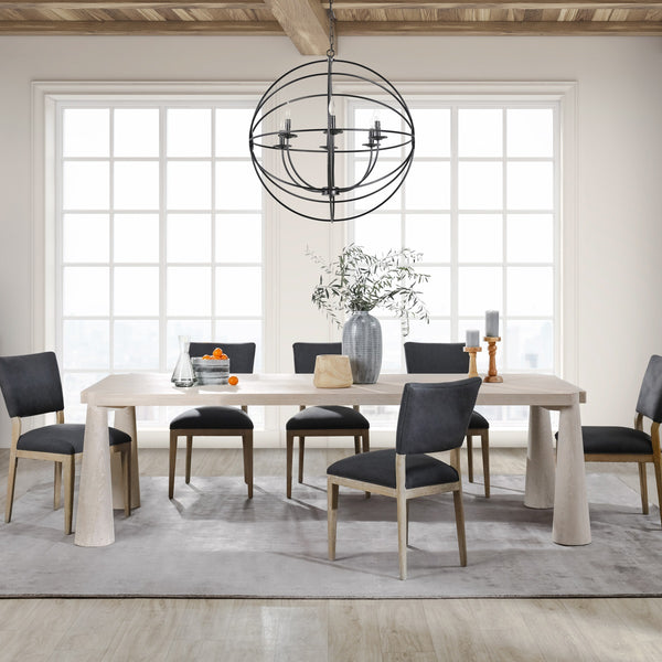 Classic Home Atrop Solid Oak Dining Table with Sculptural Legs