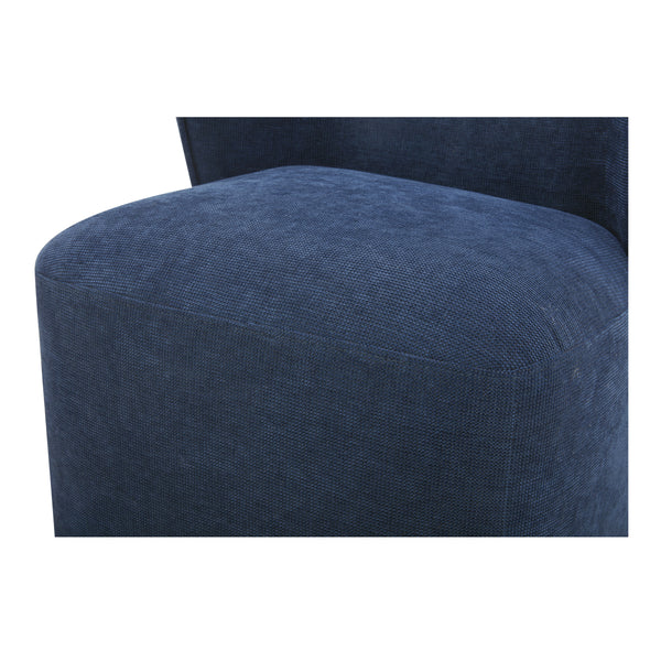 Moe's Larson Navy Blue Rolling Dining Chair