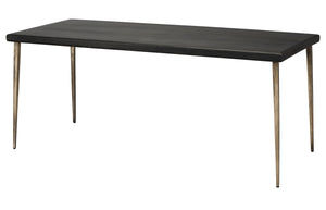 Farmhouse Wood Dining Table, Black