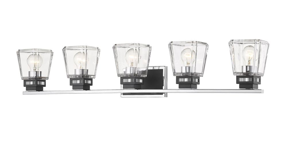 Jackson 5 Light Vanity in Chrome + Matte Black Finish