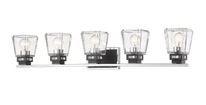 Jackson 5 Light Vanity in Chrome + Matte Black Finish