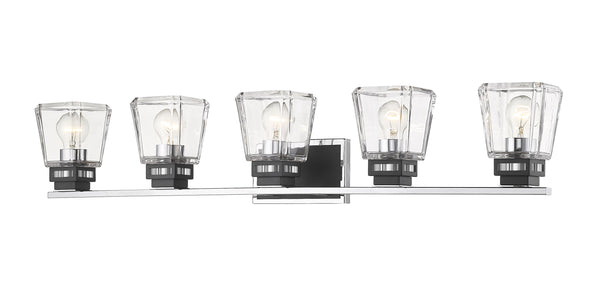 Jackson 5 Light Vanity in Chrome + Matte Black Finish