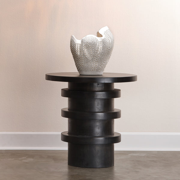 Revolve Wood Side Table, Charcoal
