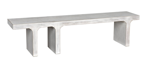 Kir Mahogany Bench in White Wash Finish