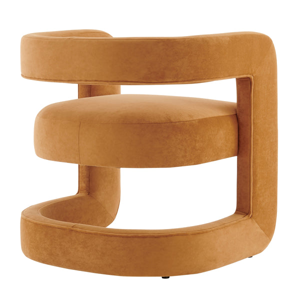 Althea Velvet Accent Arm Chair, Dainty Caramel