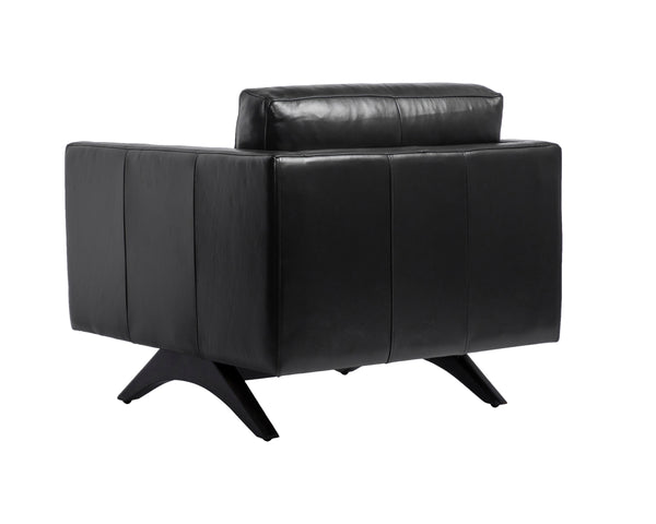 ROGERS ARMCHAIR - CORTINA BLACK LEATHER