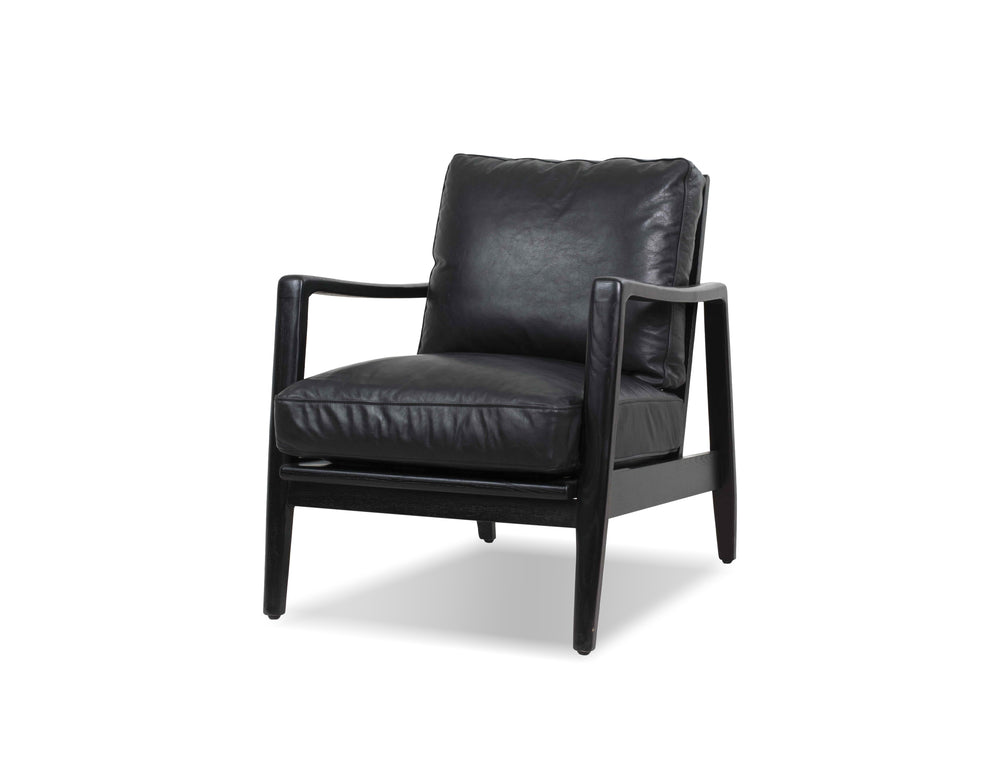 CRAFTSMAN Occasional Chair in matte black frame/black leather