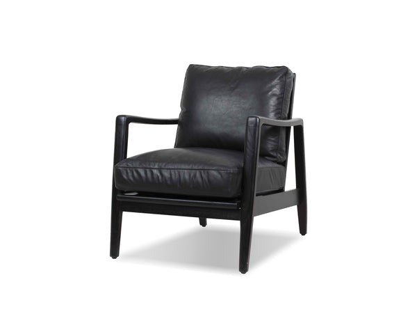 CRAFTSMAN Occasional Chair in matte black frame/black leather